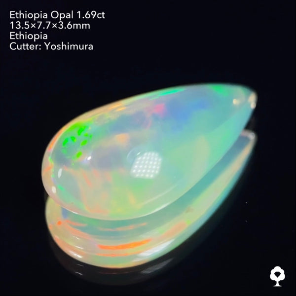 【サイレンタイムセール】水面のようなハニカムと揺らめく遊色★エチオピアオパール1.69ct 吉村作品 4/4Live配信