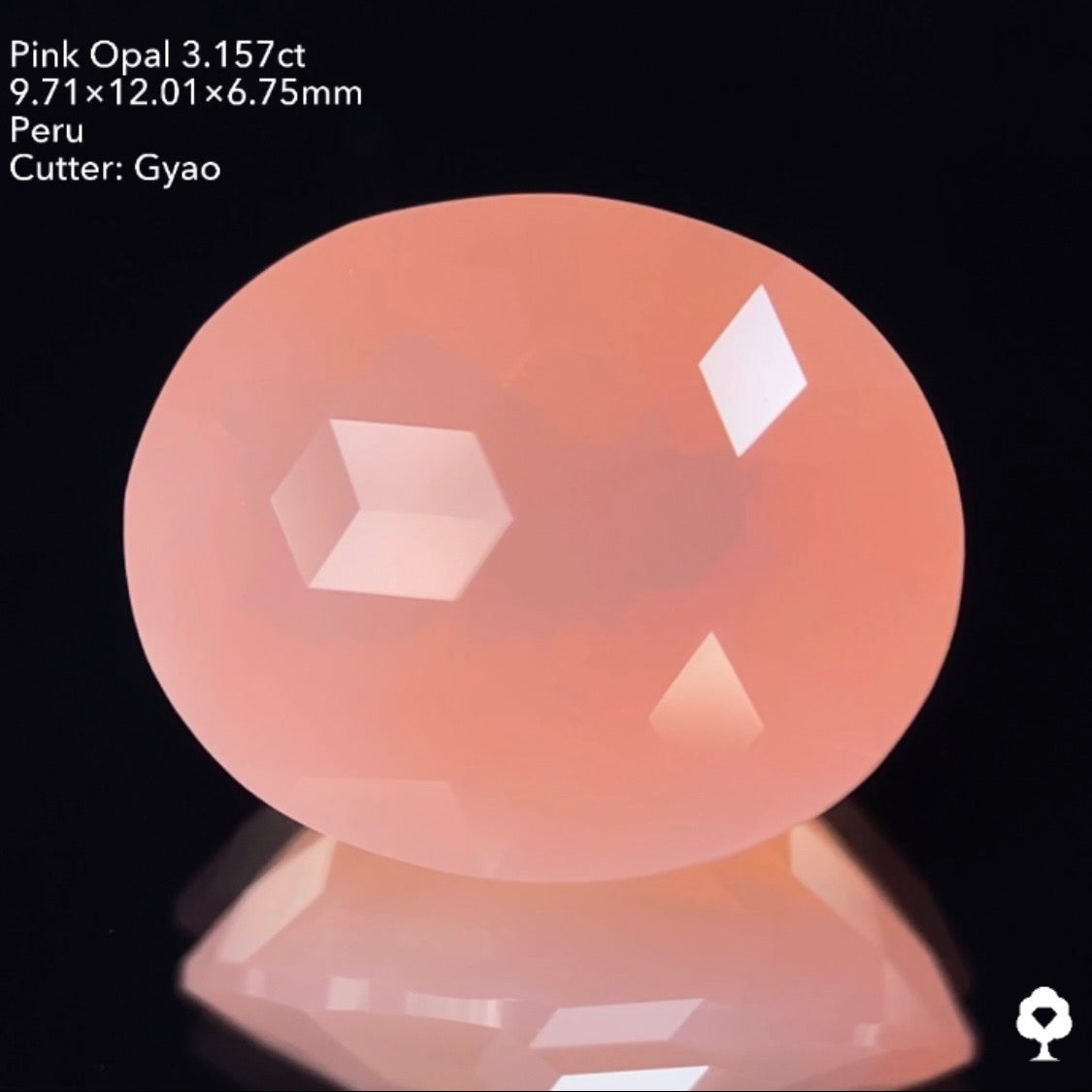 可愛いピンクにツヤツヤ浮かぶキューブ★ピンクオパール3.157ct ゲオちゃん作品