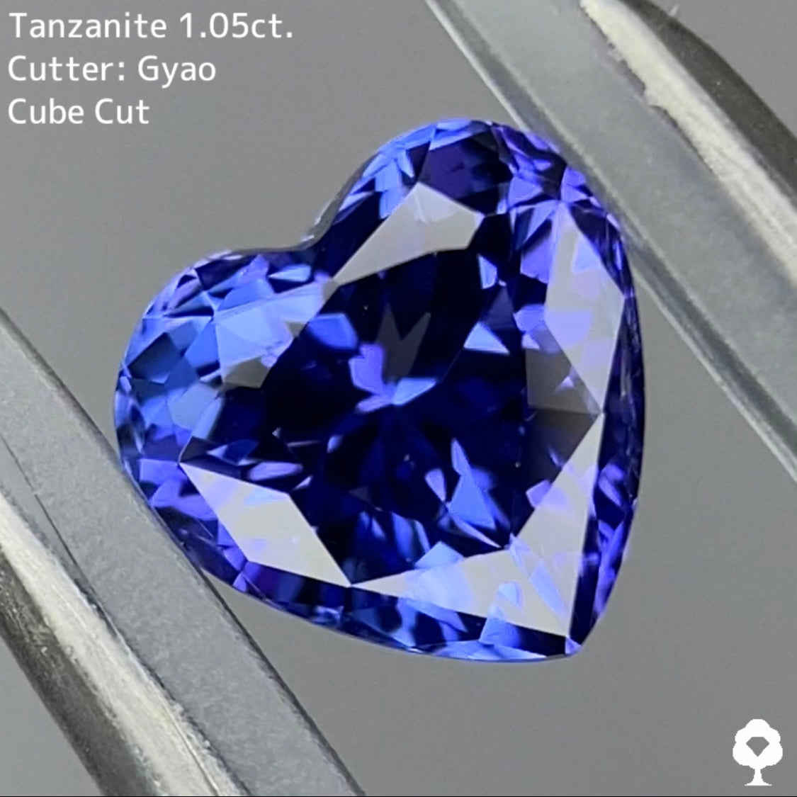 お手本のような美シェイプの美色ハート★タンザナイト 1.05ct  ゲオちゃん【Cube cut】