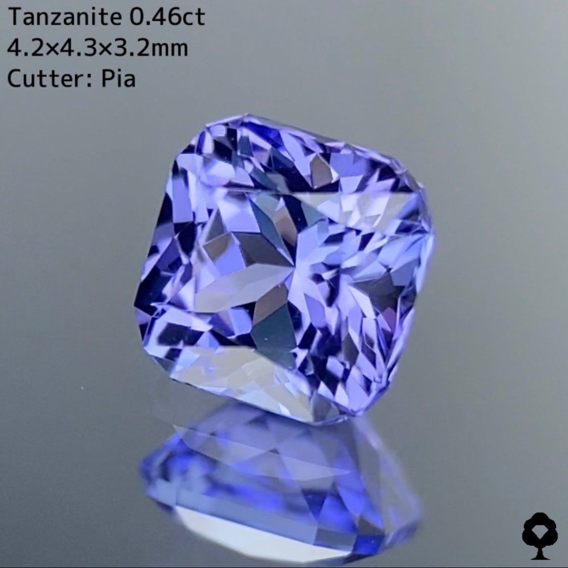 パープル強めのラベンダーカラーの細やかな煌めき★タンザナイト 0.46ct ピアッ作品