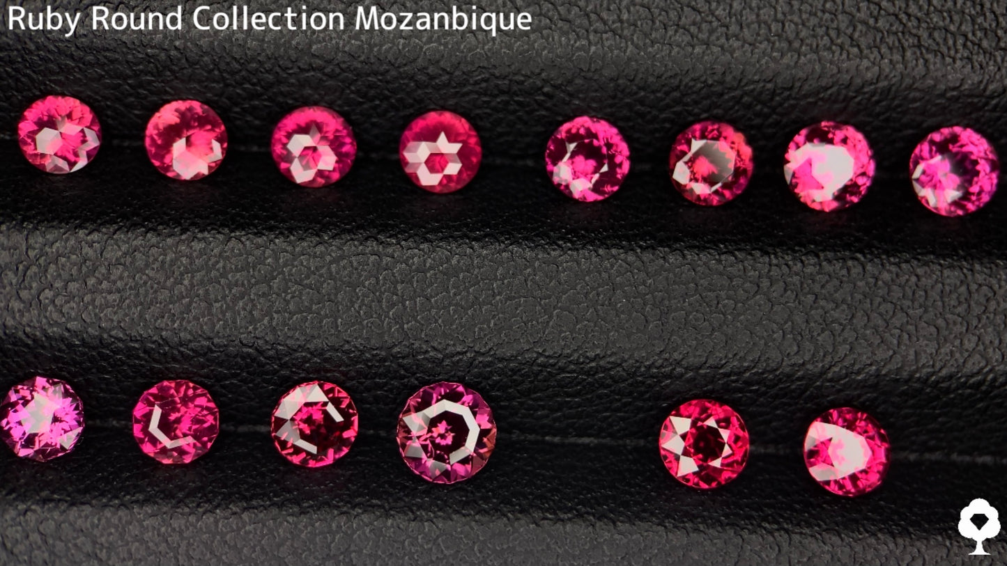 【ZB cut 5】紅桜のような美色の5角形テーブル・10角ファンシーラウンドZBカット★ルビー 0.262ct