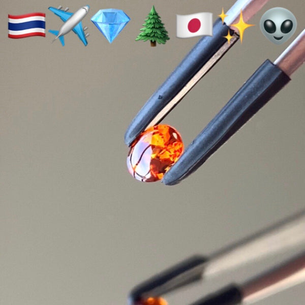 新作★ツルツル・メラメラの燃えるオレンジバフトップ★スペサタイトガーネット0.53ct