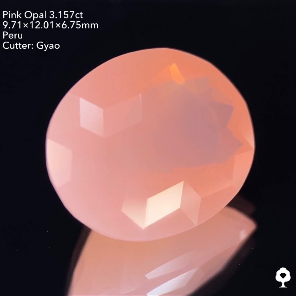 可愛いピンクにツヤツヤ浮かぶキューブ★ピンクオパール3.157ct ゲオちゃん作品
