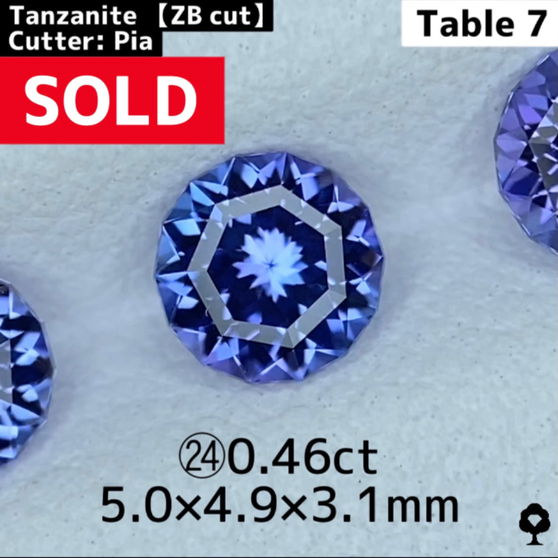 ご当選者さま専用【プチプラ抽選販売】㉔ タンザナイト（4.9mm/Table 7 ZB Cut）0.46ct