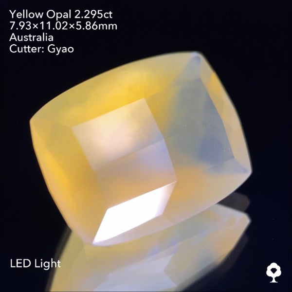 【SOLD OUT】優しいパプリカカラーの変則キューブカット★イエローオパール2.295ct ゲオちゃん作品